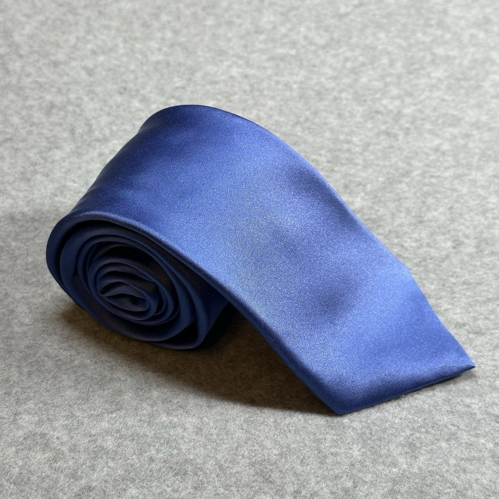 Nicole Miller New York Solid Blue Satin Tie Classic Formal Mens